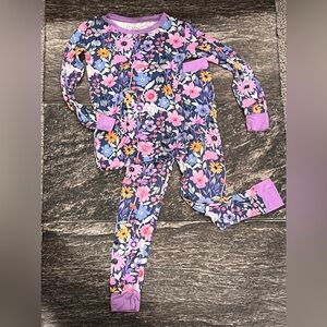Little Sleepies Dusk Blooms girls size 4T two piece bamboo floral Pajamas